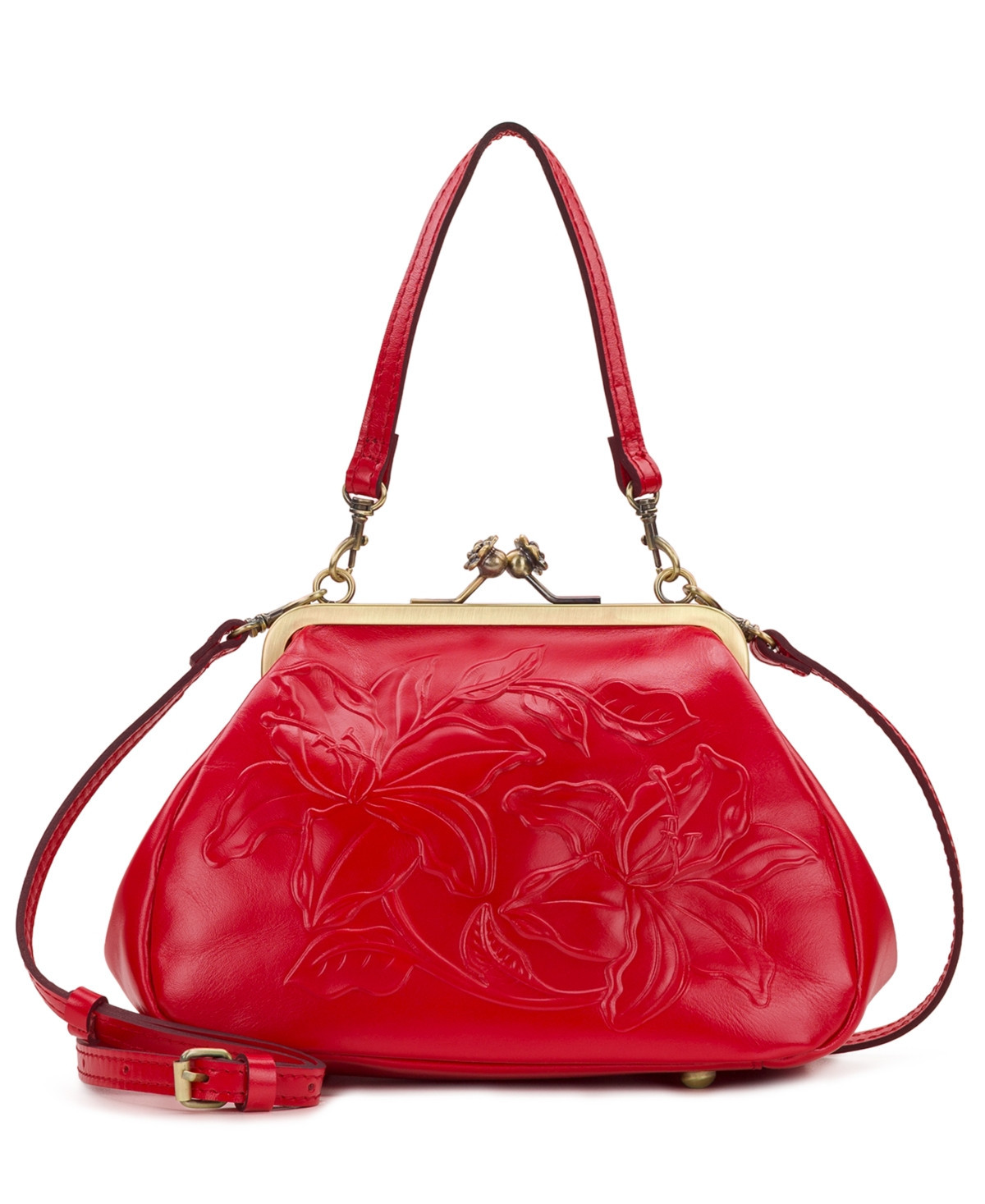 Patricia Nash Tabby Frame Floral Small Shoulder Bag - Strawberry | Macy's