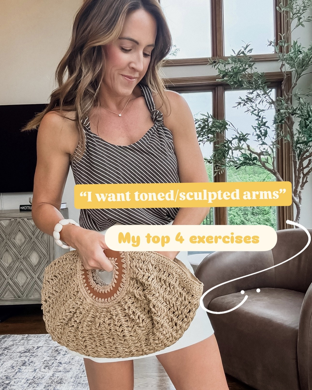 Toned sculpted arms doesn’t mean only doing bicep curls. You need to hit the entire arm & shoulder area. My top 4. I do these a few times a week. 
In addition- I love to throw in pushups (even if on your knees) & tricep dips

#LTKdayinmylife #LTKActive #LTKmomlife