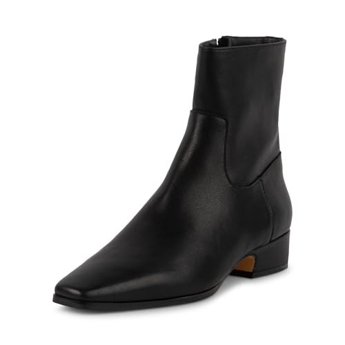 Steve Madden Women's Dusty Ankle Boot, Black Leather, 9.5 | Amazon (US)