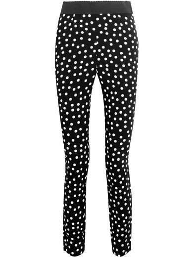 Dolce & Gabbana - Polka-dot Crepe Leggings - Black | NET-A-PORTER (US)