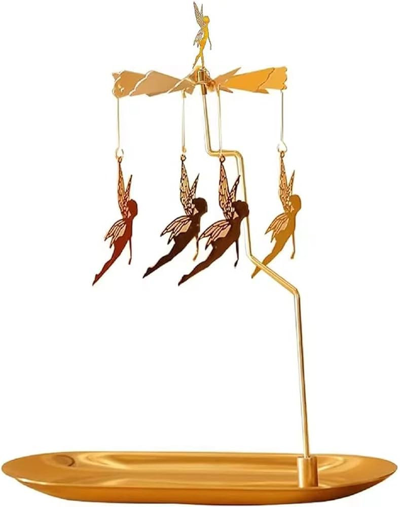 Rotating Candle Holder with Tray Carousel Fantasy Elf for Table Centrepiece Christmas Valentine's... | Amazon (US)