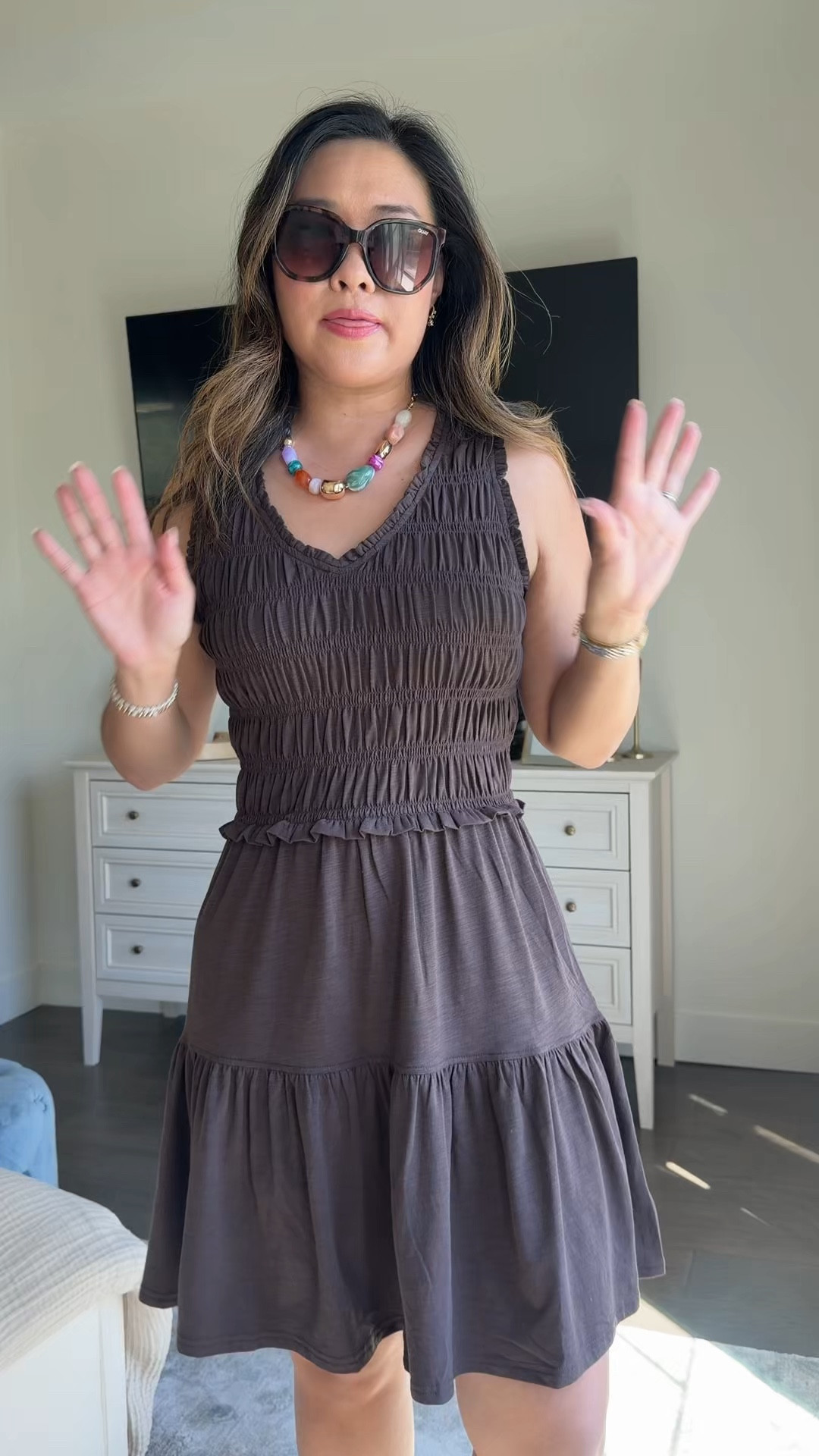 Walmart summer dress // smocked mini dress // travel outfit 

Wearing a small

#LTKootd #LTKSeasonal #LTKOver40