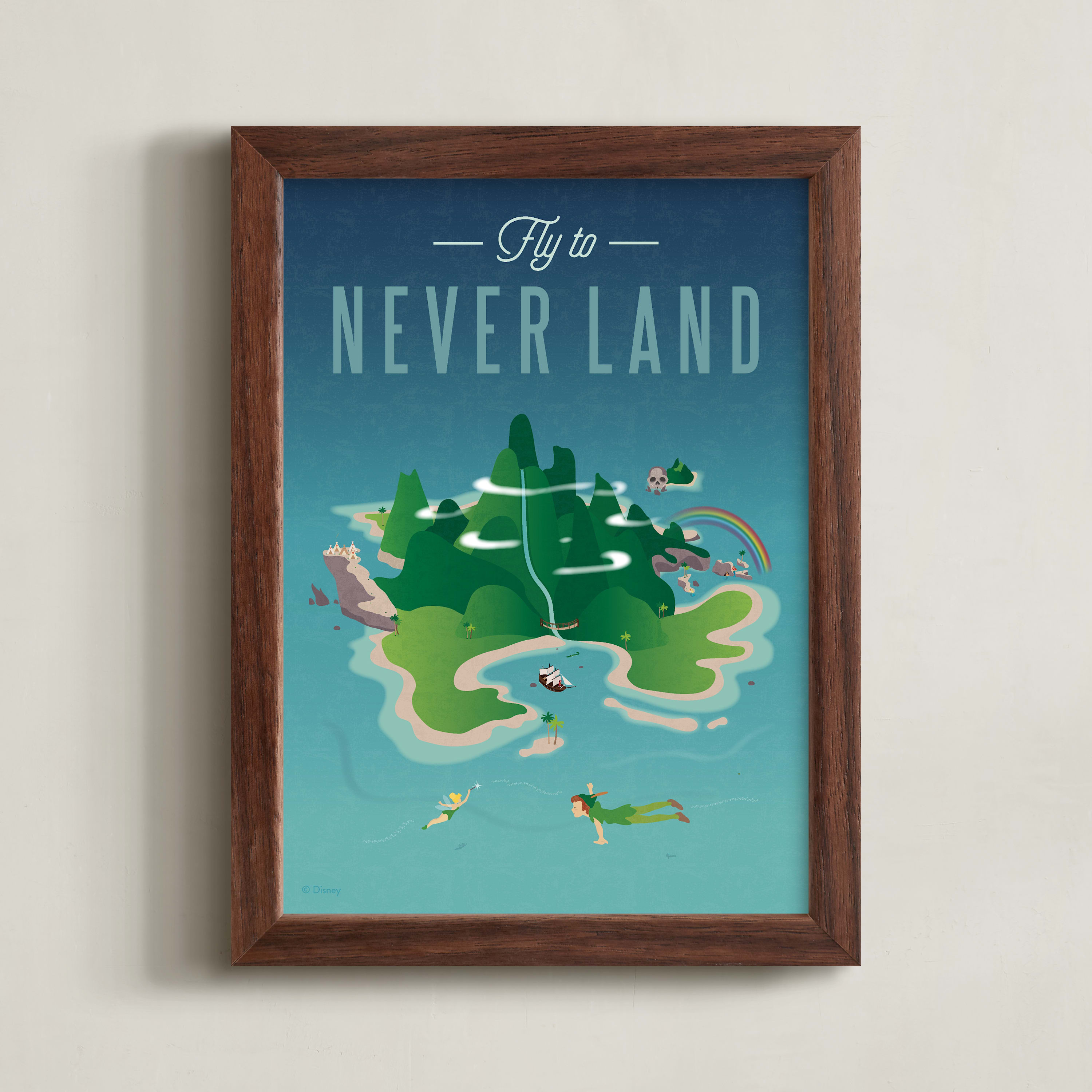 "Fly To Neverland | Peter Pan" - Graphic Limited Edition Art Print by Erica Krystek. | Minted