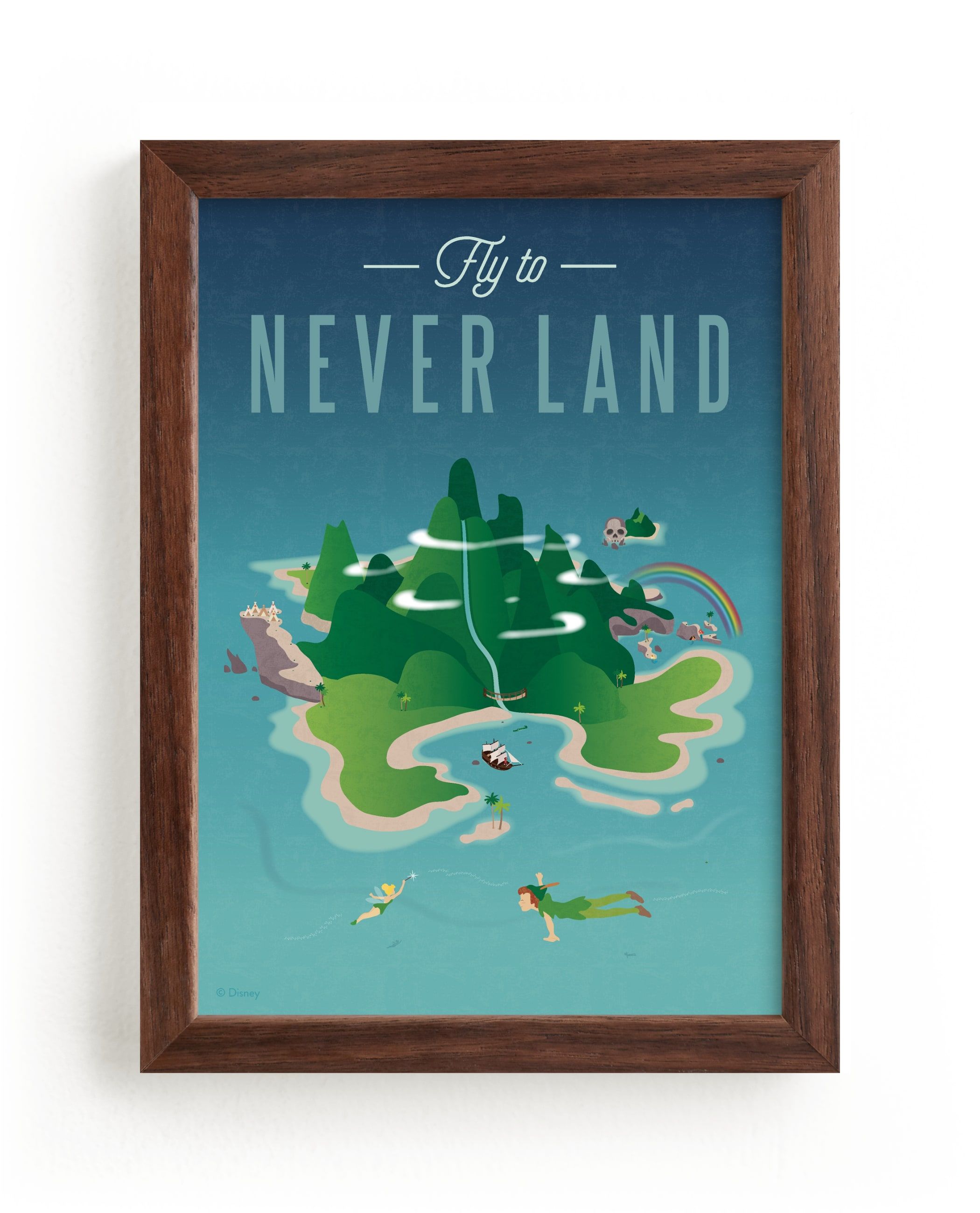 "Fly To Neverland | Peter Pan" - Graphic Limited Edition Art Print by Erica Krystek. | Minted