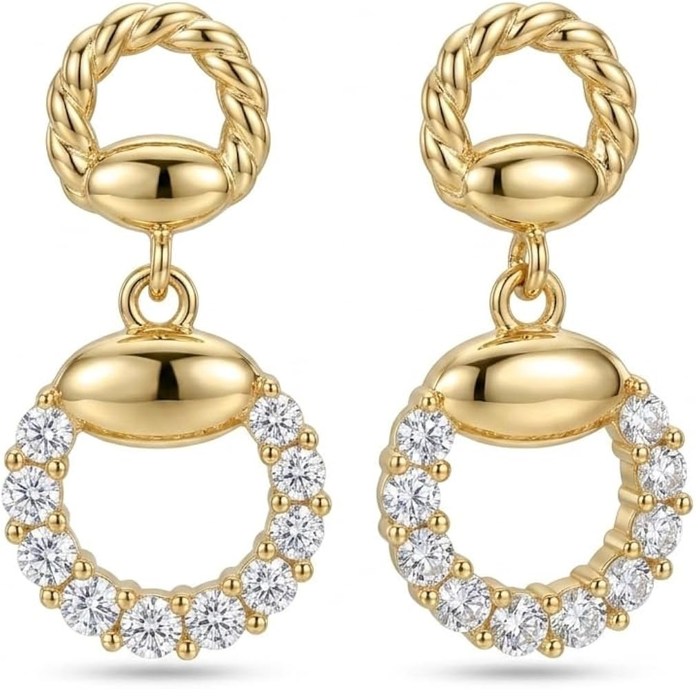 14K Gold Plated Horse Bit Dangle Earrings Snaffle Bit Earrings Equestrian Jewelry Gifts for Women | Amazon (US)