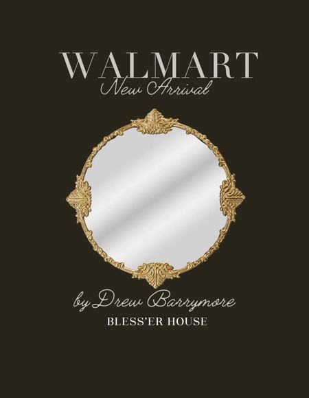 How cute is this new Walmart Drew Barrymore mirror?! 

#goldmirror #vintagemirror 

#LTKHoliday #LTKhome #LTKSeasonal