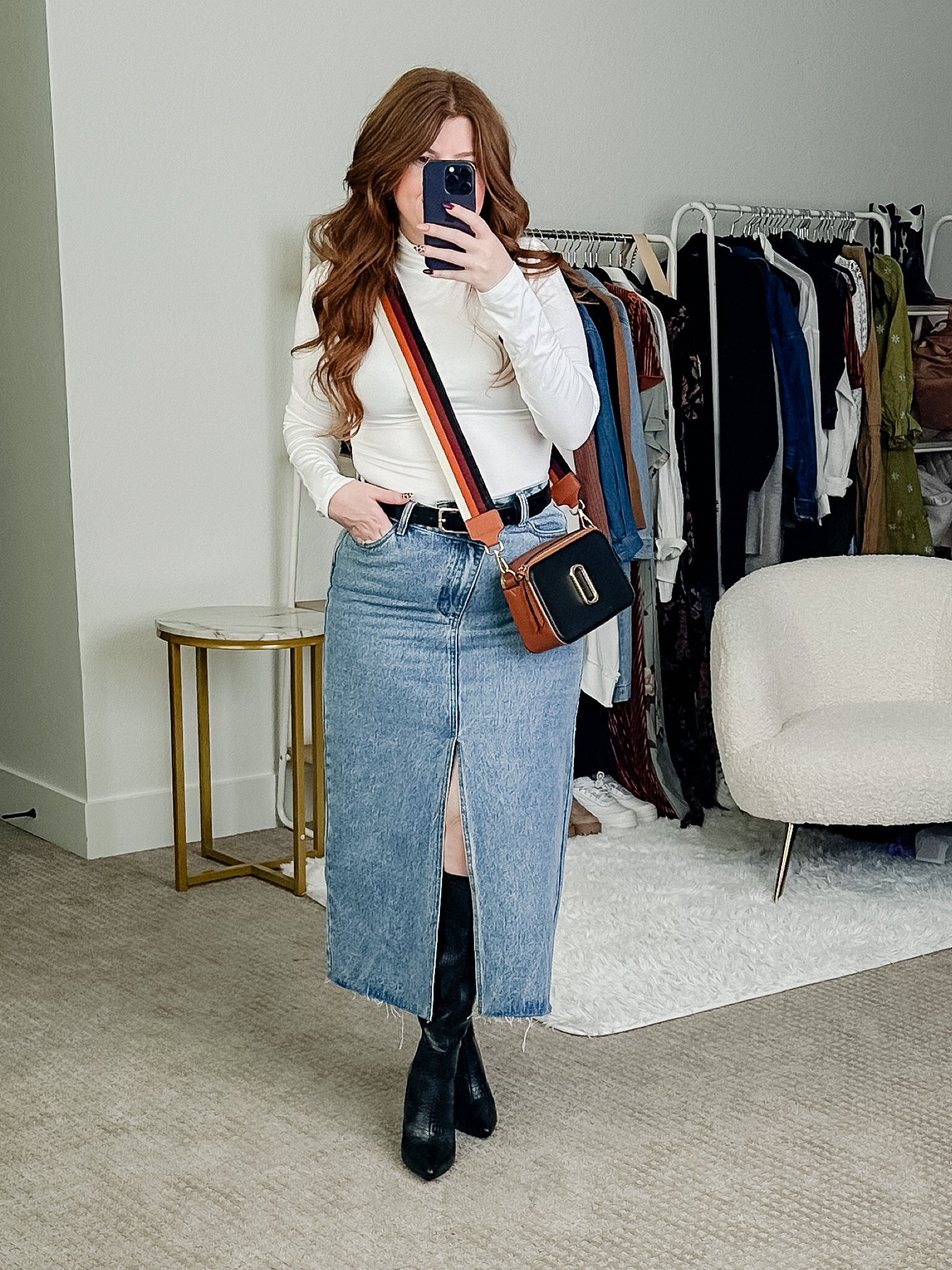 I love this denim skirt and boots combo! Everything is from amazon. 

Fall outfit. Denim skirt outfit. Black boots. 

#LTKfindsunder50 #LTKstyletip #LTKmidsize