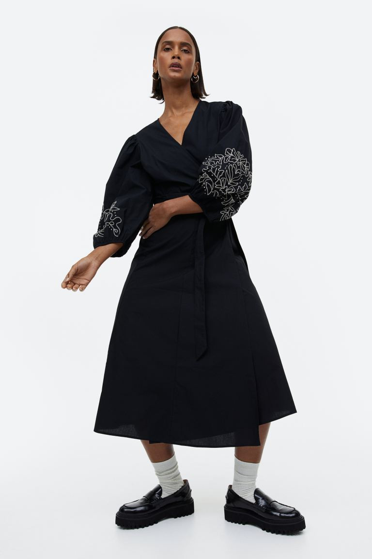 Embroidered Wrap Dress | H&M (US + CA)