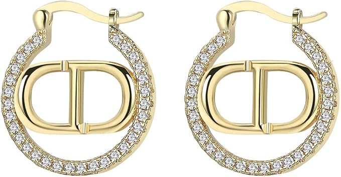 PICKBEAU Gold Earrings for Women | 14K Gold Plated Vintage Mesh Braided Filigree Textured Geometr... | Amazon (US)
