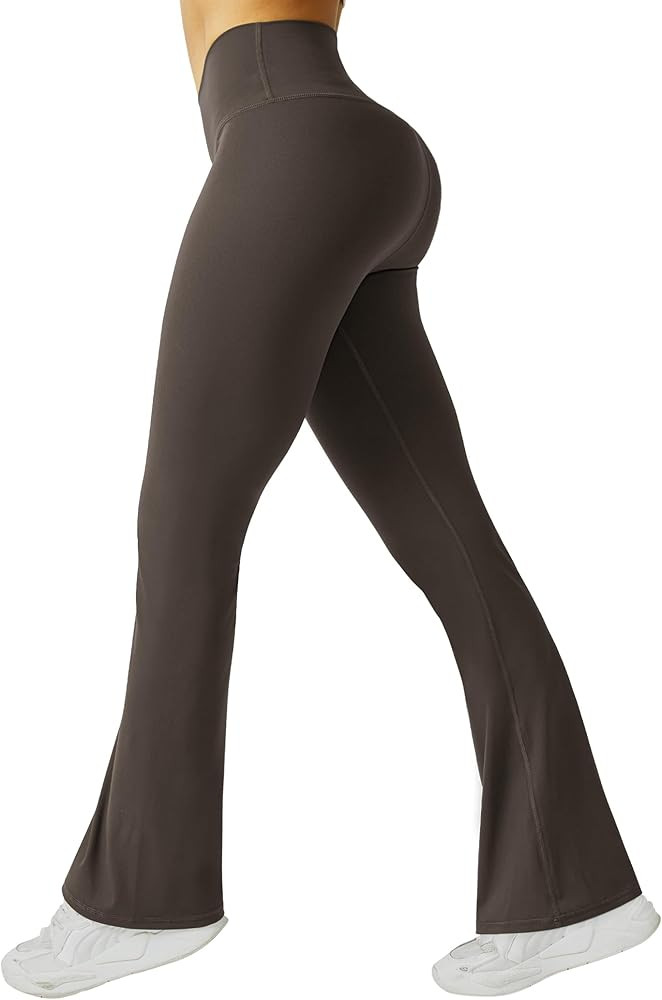 FireSwan Women's Flare Yoga Pants V Waist Flared Leggings High Waisted Bootcut Workout Pants Tumm... | Amazon (US)