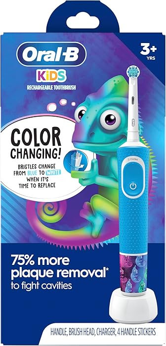 Oral -B Kid's Electric Rechargeable Toothbrush with Charger, Featuring Extra Soft Color Changing ... | Amazon (CA)