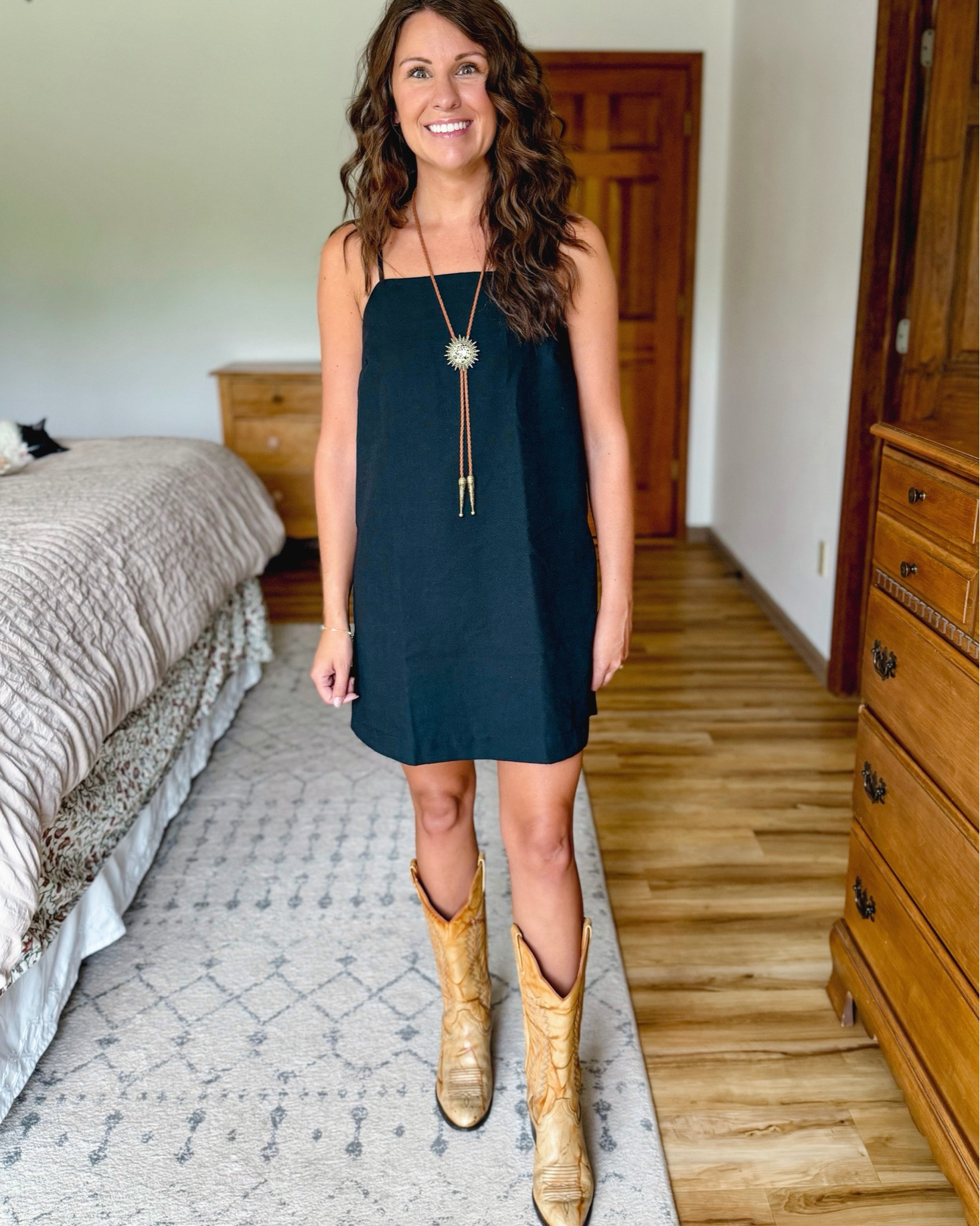 1 black dress, 6 ways to wear it for a country concert🤠🎶🖤 country concert outfit, country concert style, concert outfit 

Xs petite in this little black dress! My cowboy boots are thrifted so I linked some similar ones! 

change up your LBD with a bolo tie, a scarf (on your waist or around your neck), a chain belt, or a flannel (tied around your waist or layered!)

My flannel is size small. My baggu belt bag is sold out in my color—linked other colors and similar ones.

#LTKPetite #LTKSeasonal #LTKootd