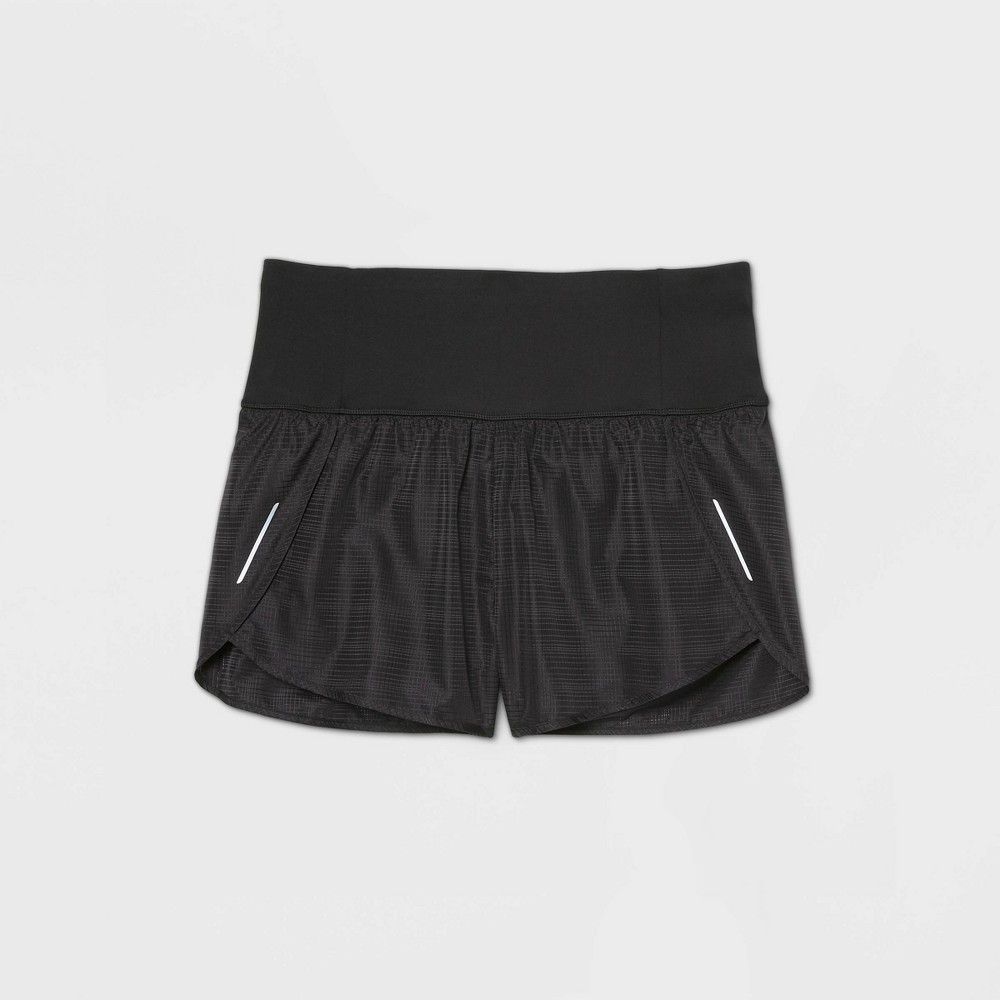 Women's High-Rise Textured Premium Run Shorts 3"" - All in Motion Black XL | Target
