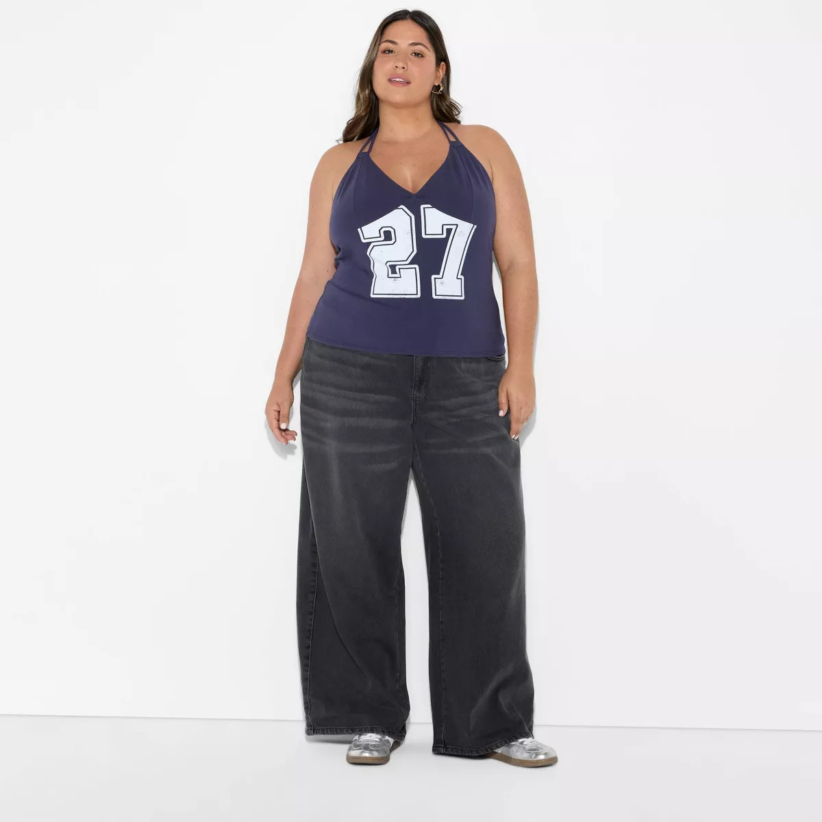 Women's Low-Rise Wide Leg Loose Jeans - Wild Fable™ Black Denim S | Target