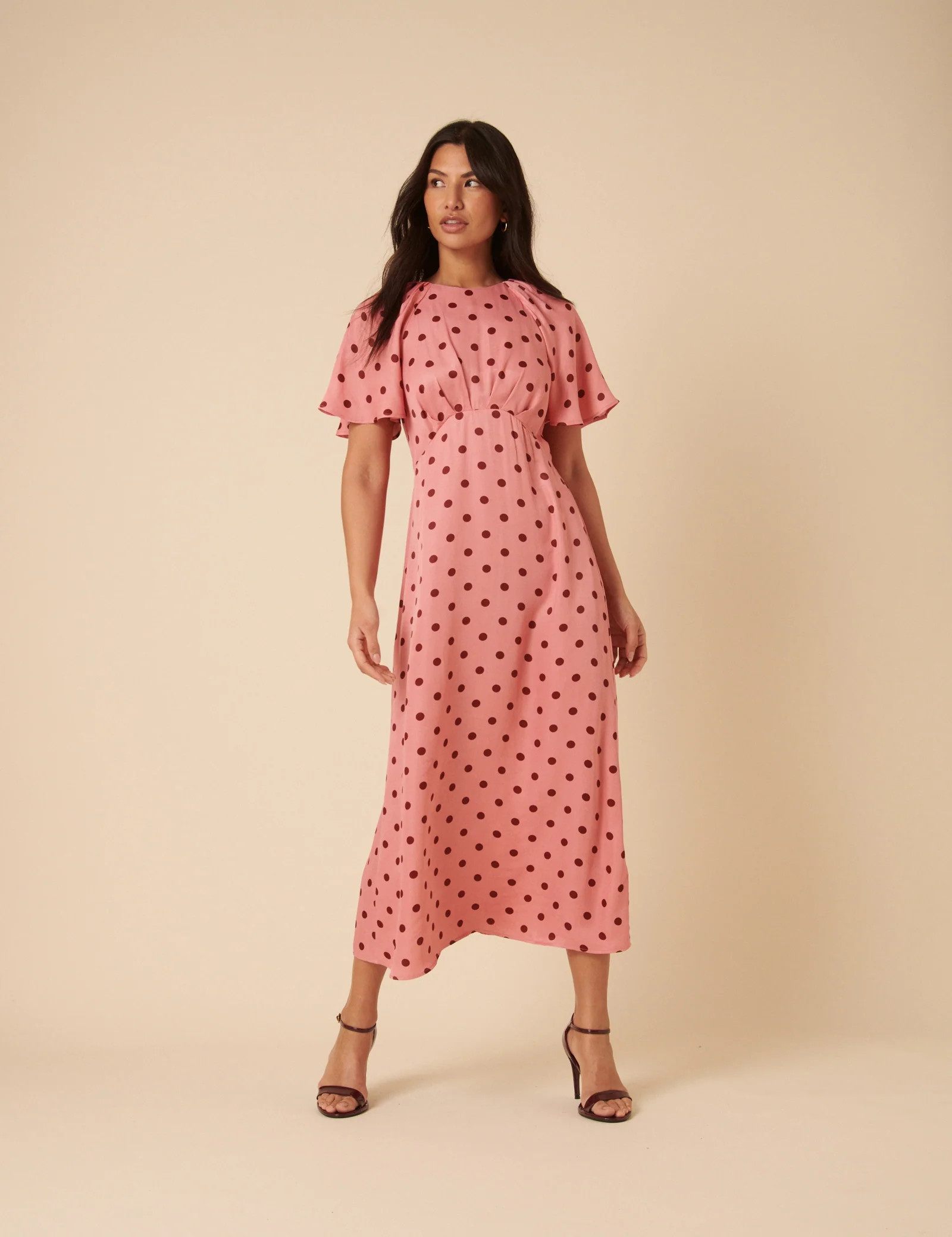 Pink Polka Dot Madeira Midi Dress | Nobody's Child