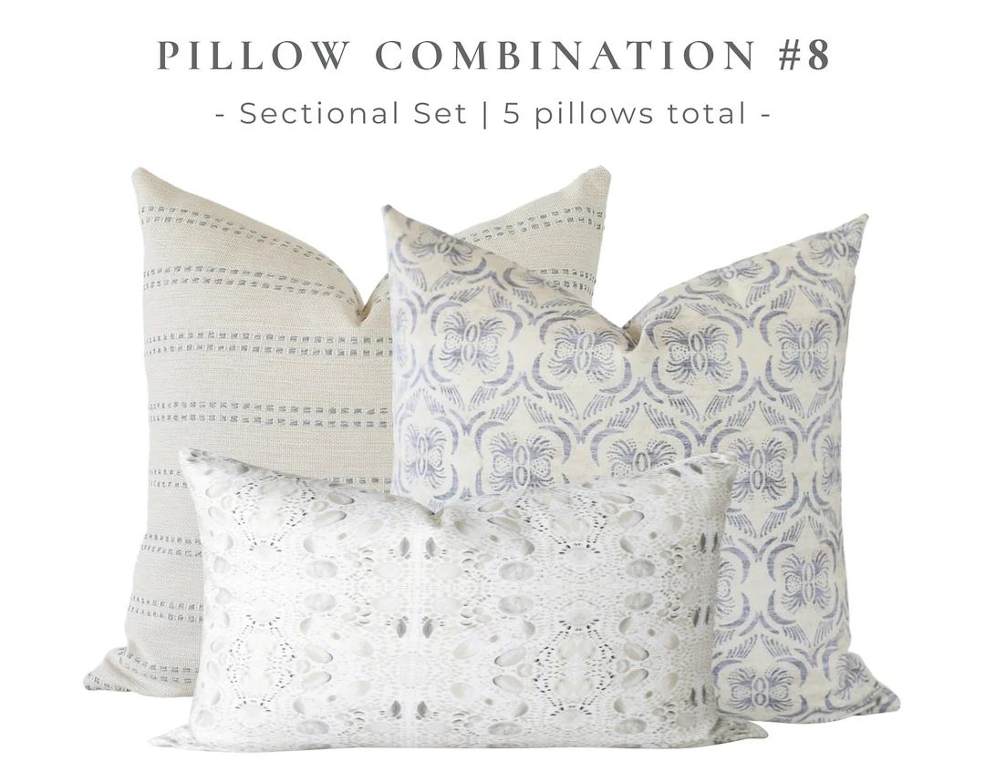 Zuma Collection Throw Pillows Set Blue Throw Pillows Woven - Etsy | Etsy (US)