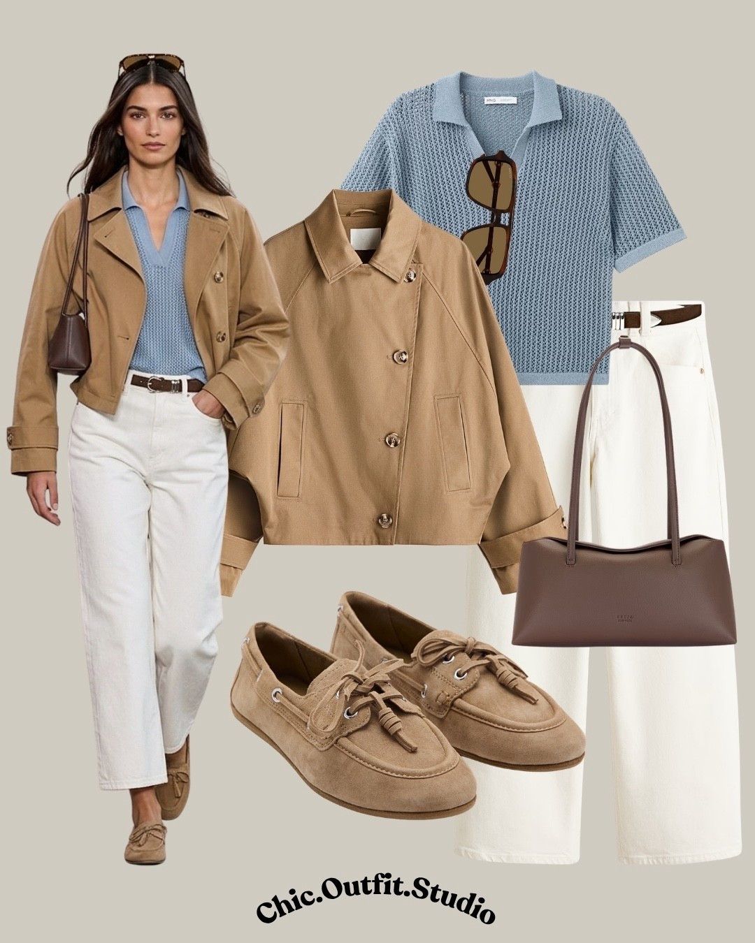 Short Trench + Blue Knit Polo Top + Light Neutrals (Smart Casual Spring)
✨A short trench styled with a blue knit polo top and light neutral pieces creates a fresh, refined spring outfit ideal for work-from-café days, travel looks, weekend brunch, or relaxed business casual settings. Easy layering that feels modern, breathable, and perfectly balanced for warmer days.
✨Tags: short trench spring outfit, blue knit polo outfit, neutral spring outfit women, smart casual spring look, european style outfit, elevated everyday outfit, minimal wardrobe outfit, spring layering ideas, effortless chic style

#LTKstyletip #LTKbag #LTKspring