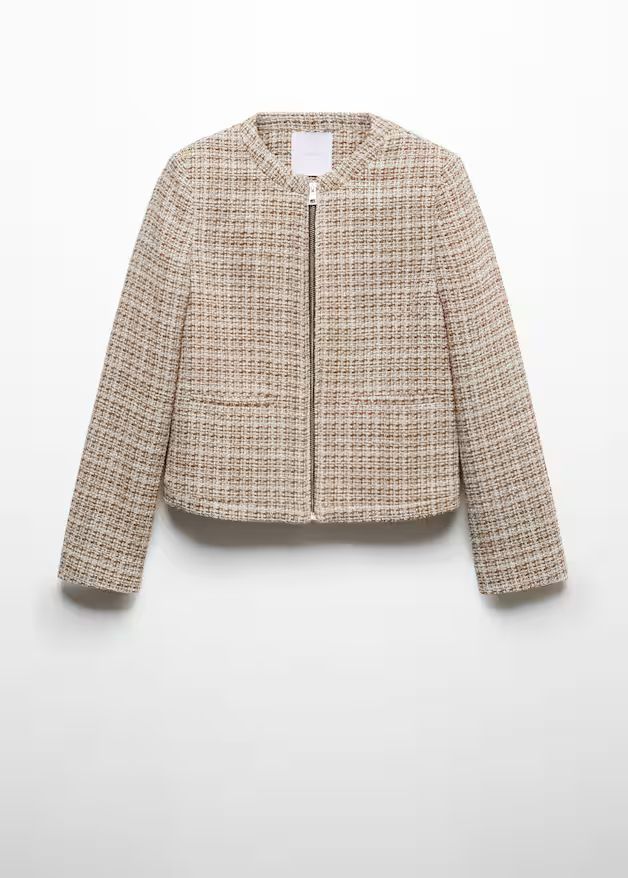 Tweed zipped jacket | MANGO (UK)