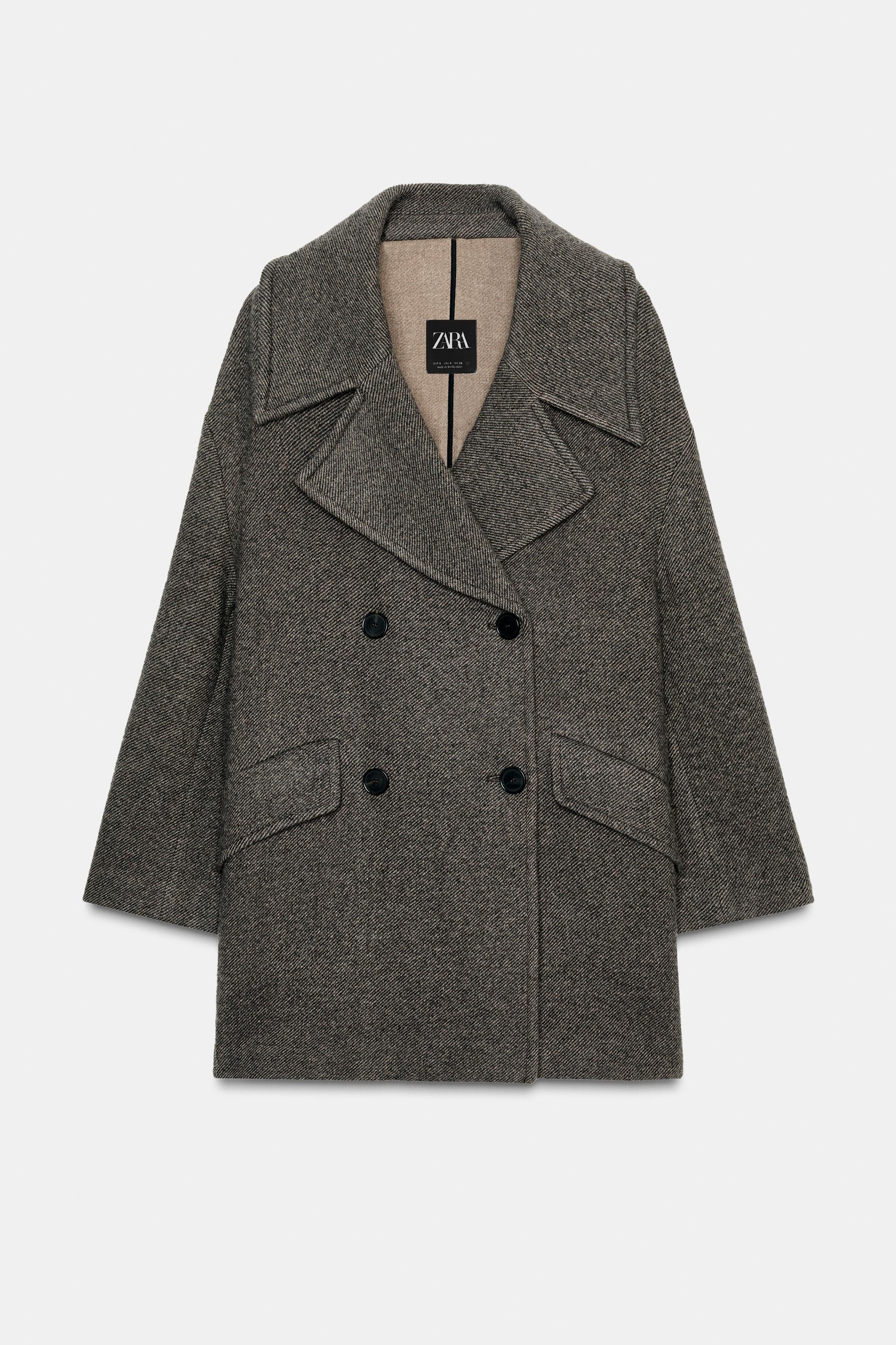 ZW COLLECTION DOUBLE-BREASTED WOOL COAT | Zara US