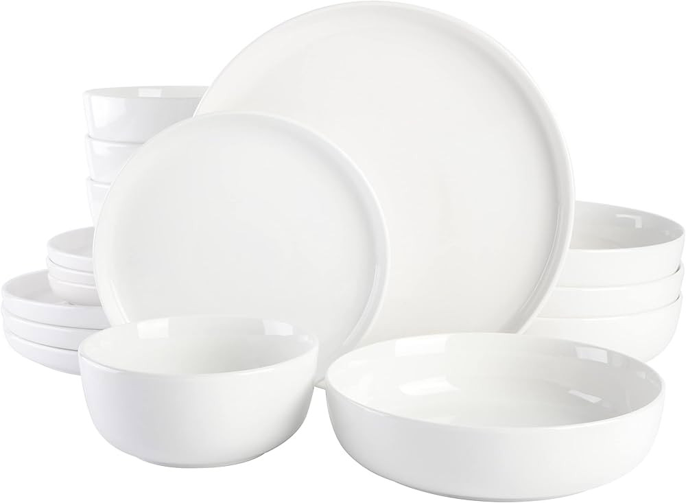 Gibson Home Oslo Porcelain Dinnerware Set, Service for 4 (16pcs), White | Amazon (US)