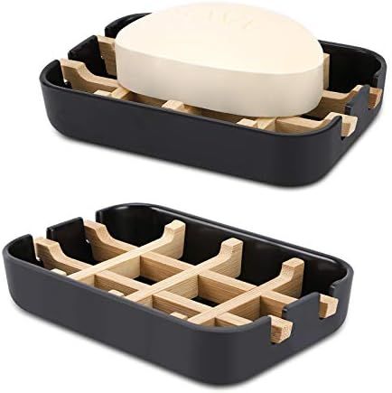 Fufengz Two Pack Wooden Soap Dishes for Bathroom Bar Soap Holder Shower Soap Holder Sink Deck Bat... | Amazon (US)