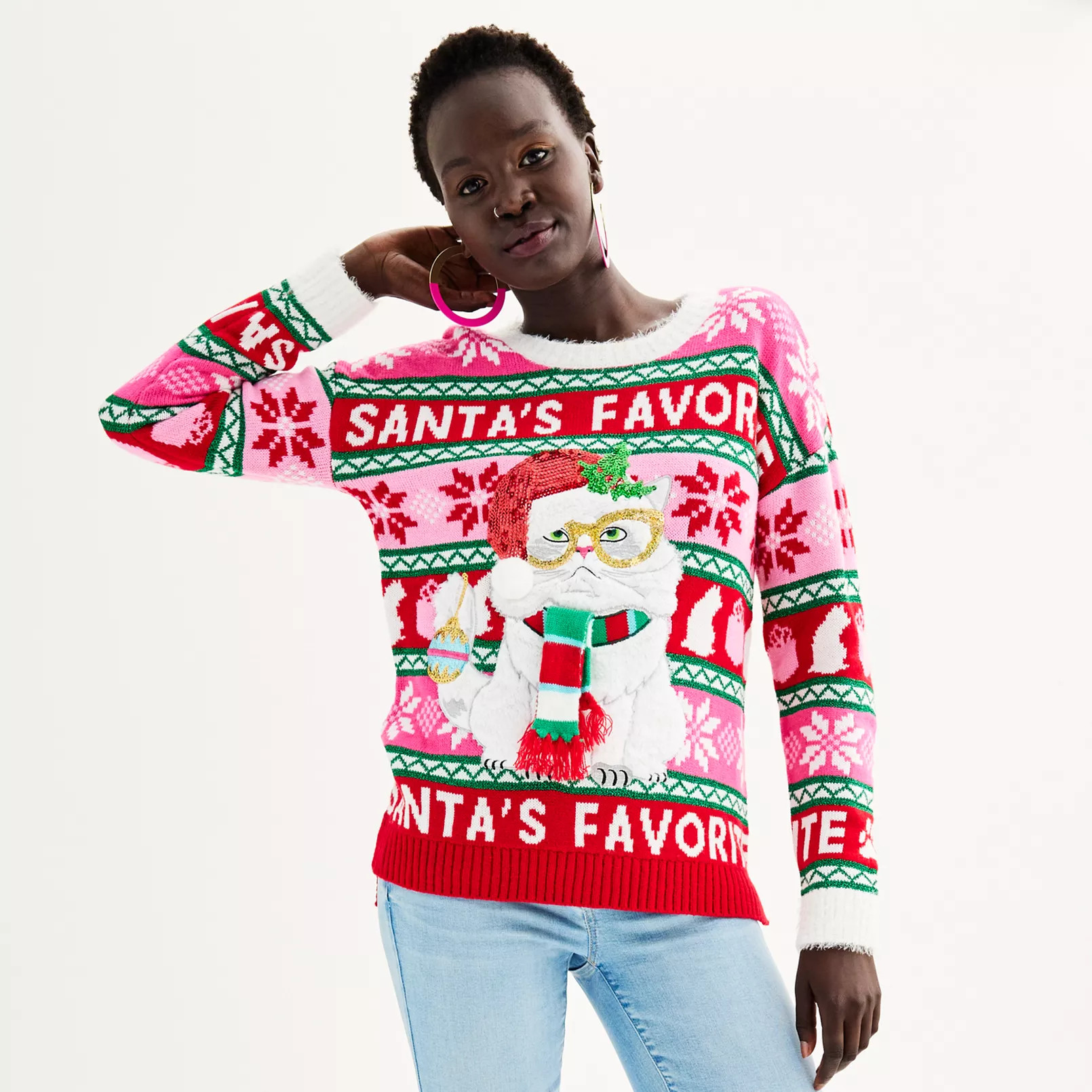 Women's Celebrate Together™ Long Sleeve Crewneck Christmas Sweater | Kohl's