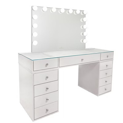 Impressions Vanity SlayStation® Naomi Vanity Table + Vanity Mirror + 4 Drawer Units Bundle White | Target