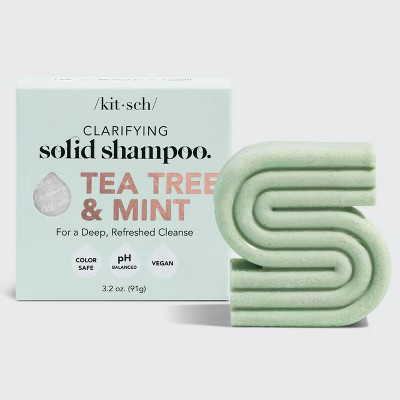Kitsch Tea Tree + Mint Clarifying Shampoo Bar | Target