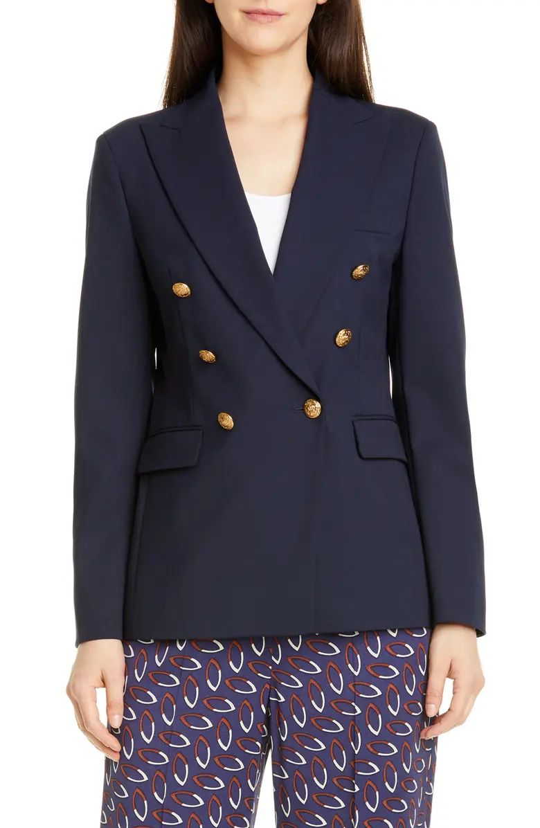 Double Breasted Stretch Gabardine Jacket | Nordstrom