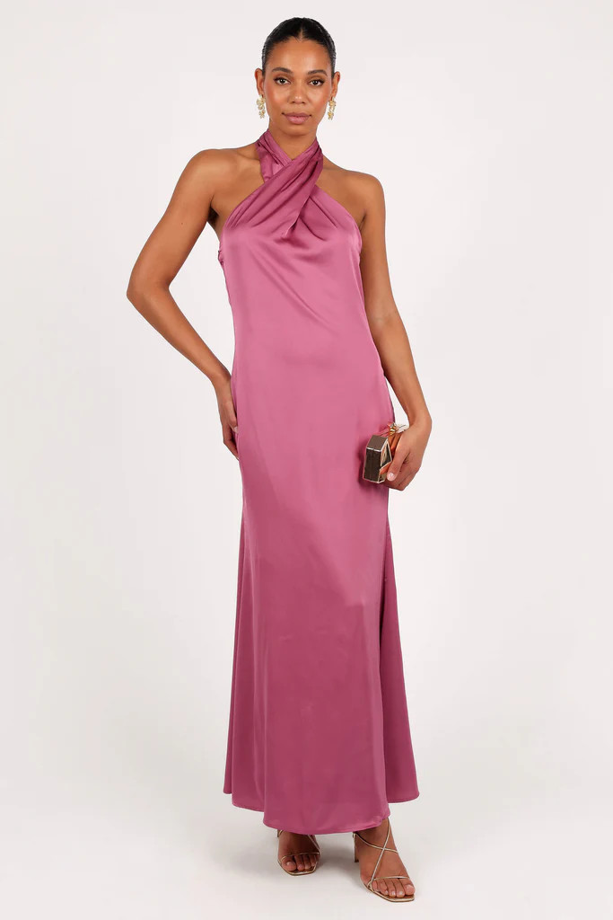 Mila Halterneck Maxi Dress - Dark Rose | Petal & Pup (US)
