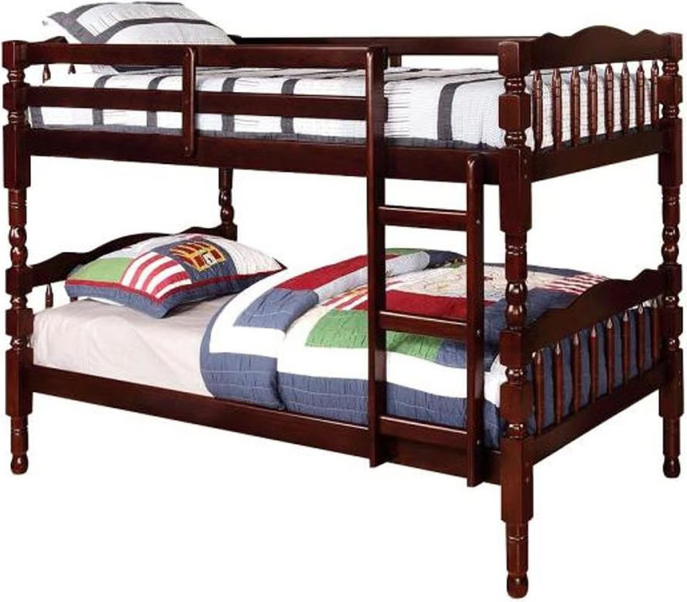 Catalina Twin over Twin Bunk Bed (Dark Walnut) | 1stopbedrooms
