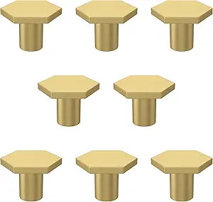 RZDEAL 1-1/5" Solid Brass Hexagon Kitchen Cabinets Knobs Home Office Decoration Hardware Handles ... | Amazon (US)