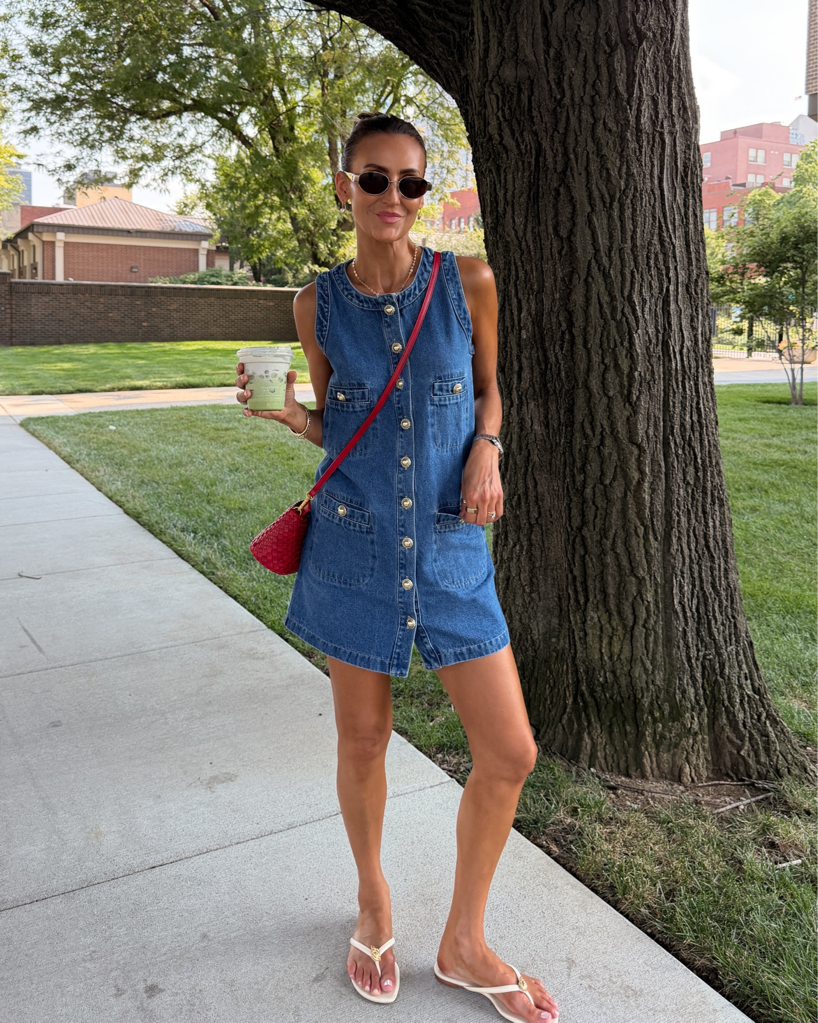 The mini dress I’m dress I wore all day! Love the button details and the bag everyone is asking about linked here also! 
Size small on dress

#LTKootd #LTKgrwm #LTKSeasonal