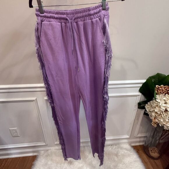NWT Minaa Monroe fringe  lavender Jogger Pants | Poshmark