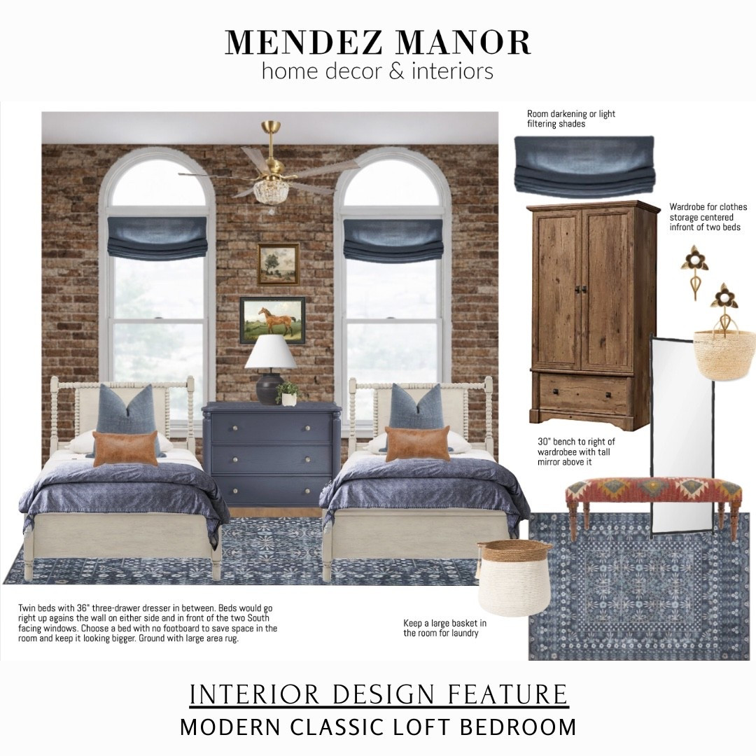 It’s been fun working on this guest bedroom refresh. Using twin beds, navy blue area rug and Roman shades from Two Pages. Love the 3 drawer dresser in the middle. 

Don’t forget to use code: mendezmanor for 24% off your Two Pages Curtains order! 

#LTKSaleAlert #LTKHome
