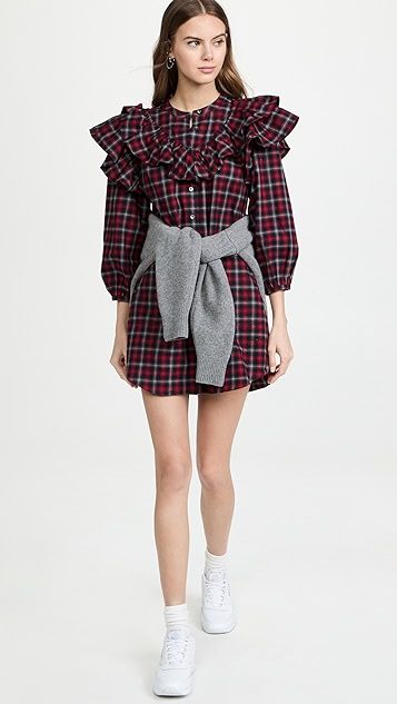 Plaid Ruffle Button Up Dress | Shopbop