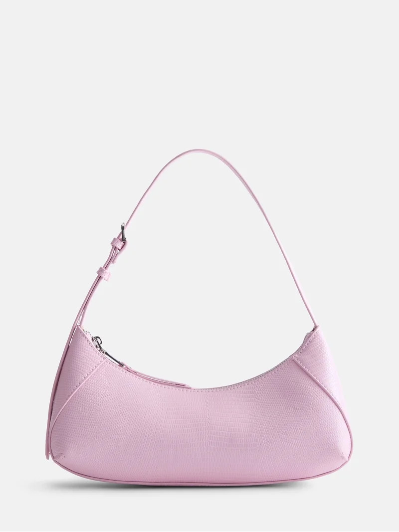 Madden NYC Women's Curved Baguette Shoulder Bag, Pink | Walmart (US)