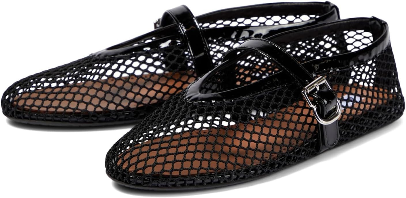 DOEYG Women's Mesh Ballet Flats Buckle Comfortable Casual Office Openwork Flat | Amazon (ES)