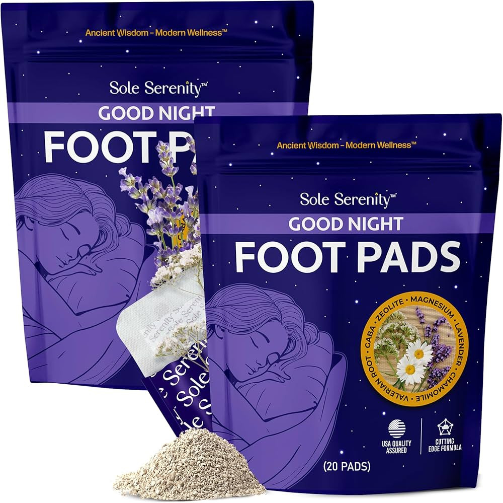 Sole Serenity Good Night Foot Pads with Zeolite Mineral, Magnesium Glycinate, Ashwagandha, Valeri... | Amazon (US)