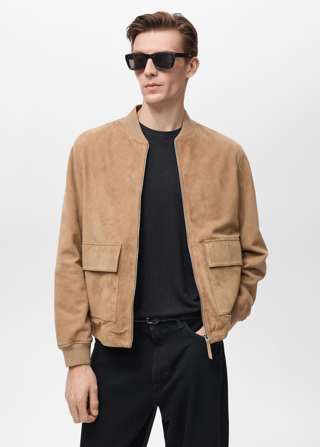 Suede leather bomber jacket - Men | MANGO USA | Mango (US/MX/AU)