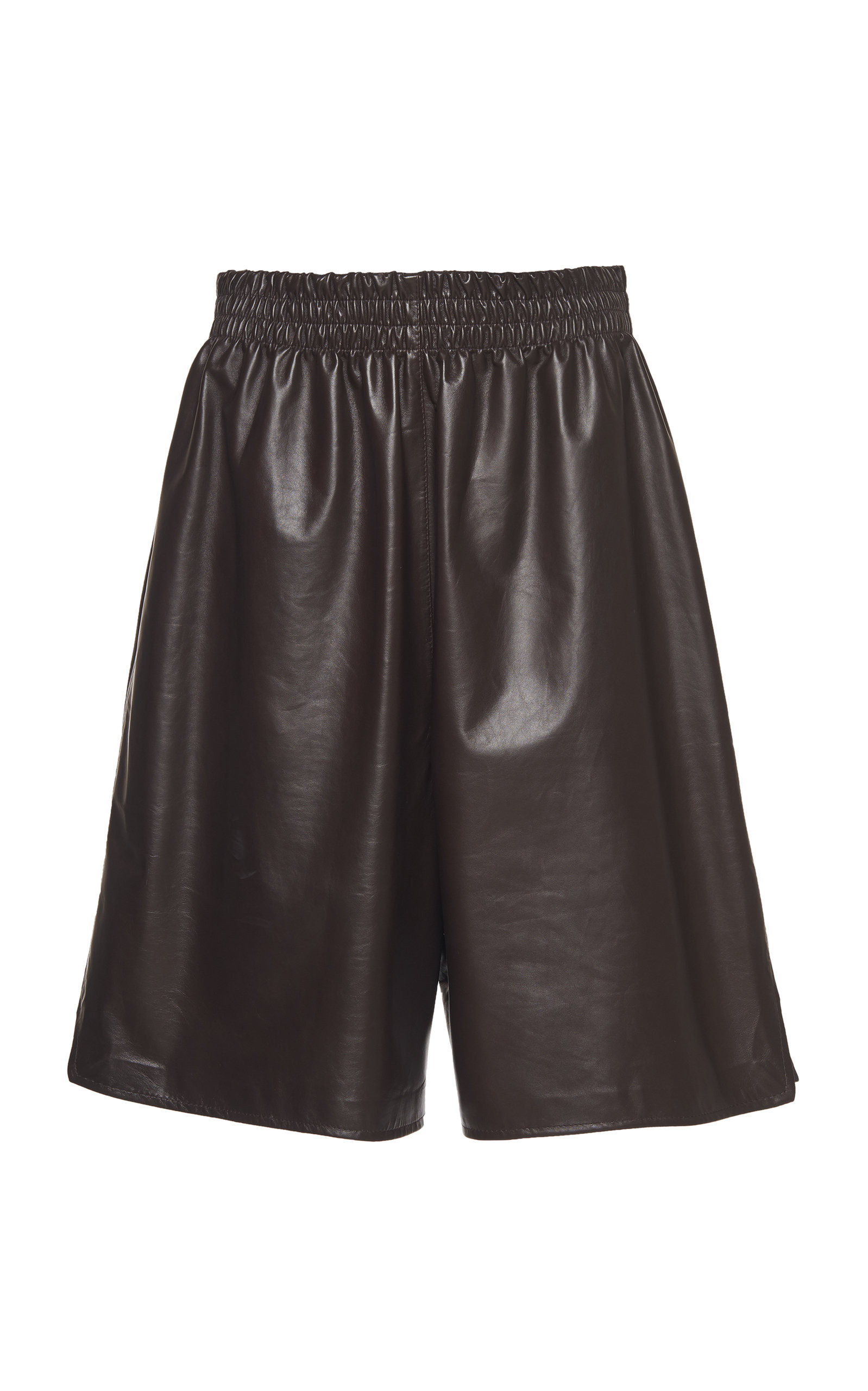 Bottega Veneta - Long Leather Shorts - Brown - S - Moda Operandi | Moda Operandi (Global)