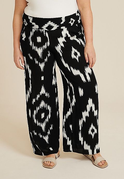 Plus Size High Rise Printed Palazzo Pant | Maurices