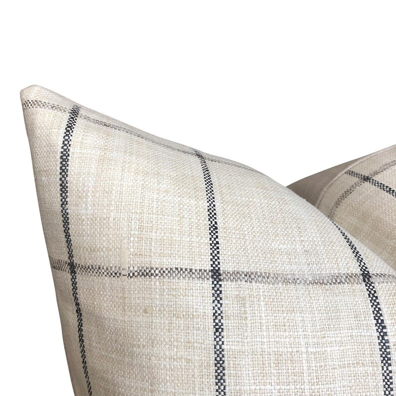 Designer Bevan in Thunder Pillow Cover // Neutral Throw | Etsy | Etsy (US)