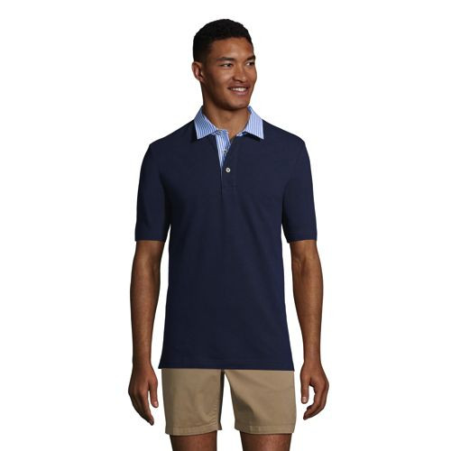 Men's Seersucker Collar Comfort First Mesh Polo | Lands' End (US)