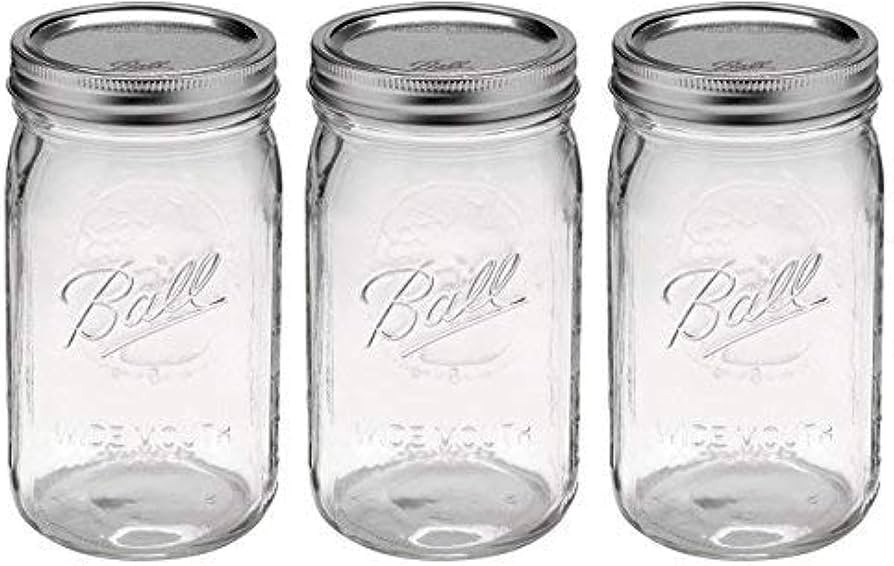 Ball Quart Jar with Silver Lid, Wide Mouth, Set of 3 | Amazon (US)