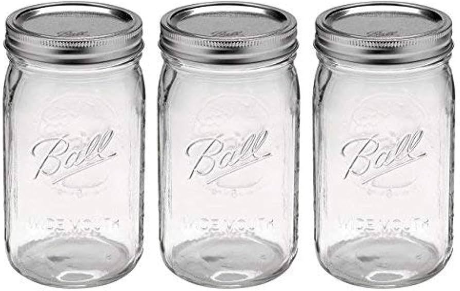 Ball Quart Jar with Silver Lid, Wide Mouth, Set of 3 | Amazon (US)