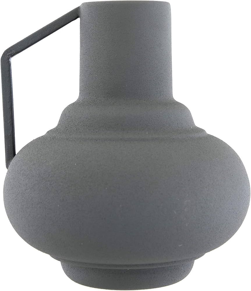 Bloomingville 6" H Textured Metal Handle Vase, Sage | Amazon (US)