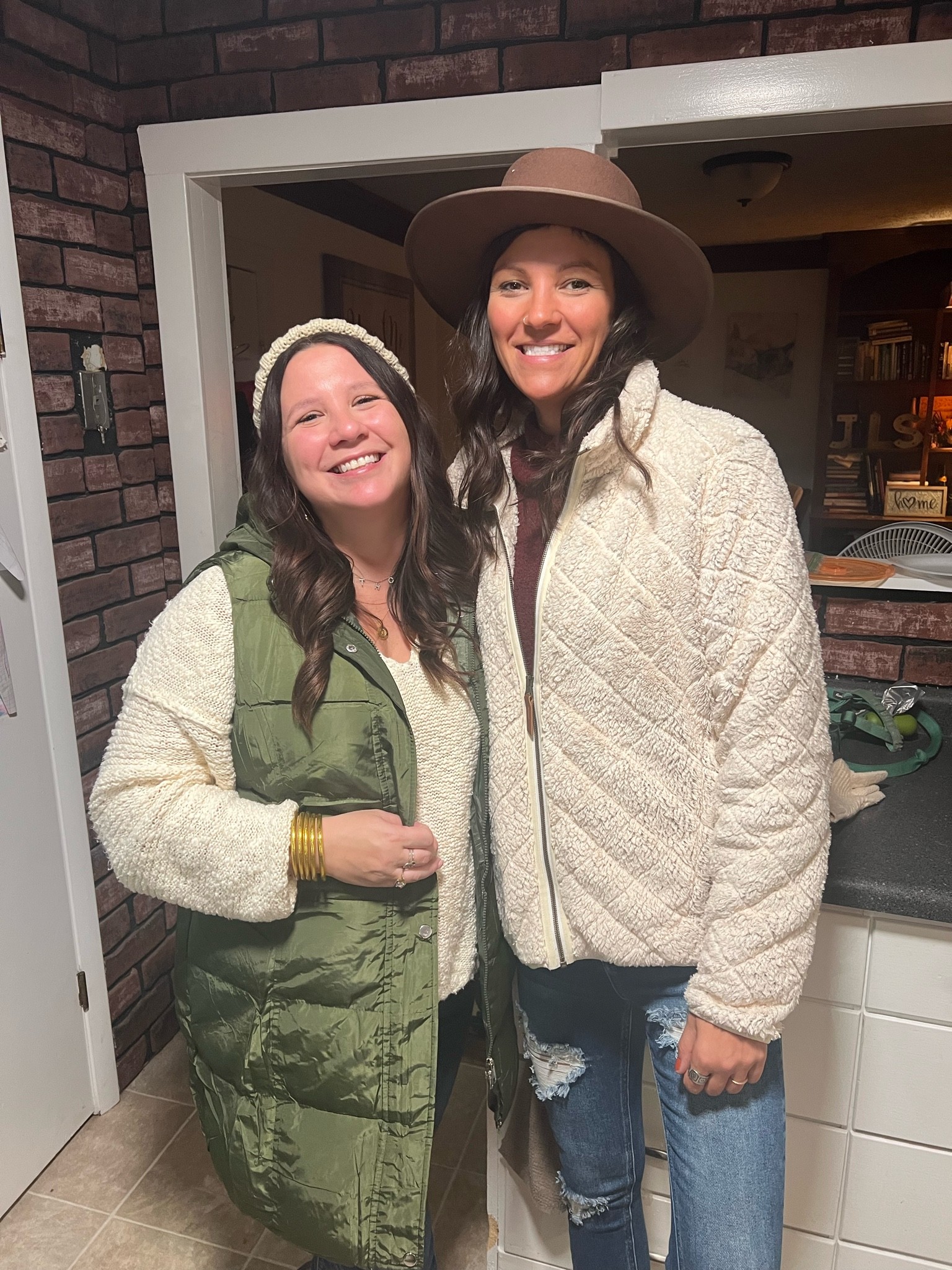 Sister style at our fall party! We had such a great time, weather was perfect and outfits were just right for the night🍁
Fall fashion. Puffer vest. Hat. Sweater 

#LTKstyletip #LTKunder50 #LTKunder100
