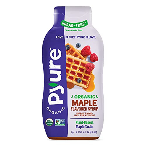 Pyure Organic Maple Flavored Syrup | Sugar-Free Maple Syrup for Pancakes, Waffles, Keto Desserts | 2g Net Carbs, Gluten-Free, Vegan, Plant-Based, Non-GMO, Diabetic Friendly | 14 oz Bottle | Amazon (US)