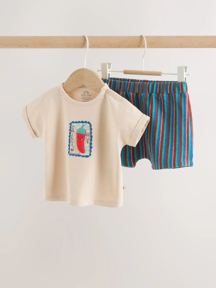 Neutral Chilli Print Top and Shorts Baby Set (0mths-2yrs) | Next US